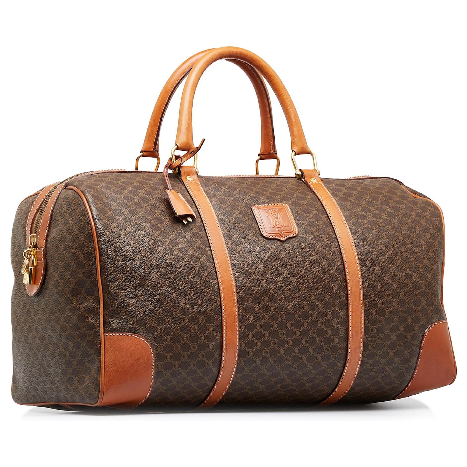 Brown Celine Macadam Travel Bag