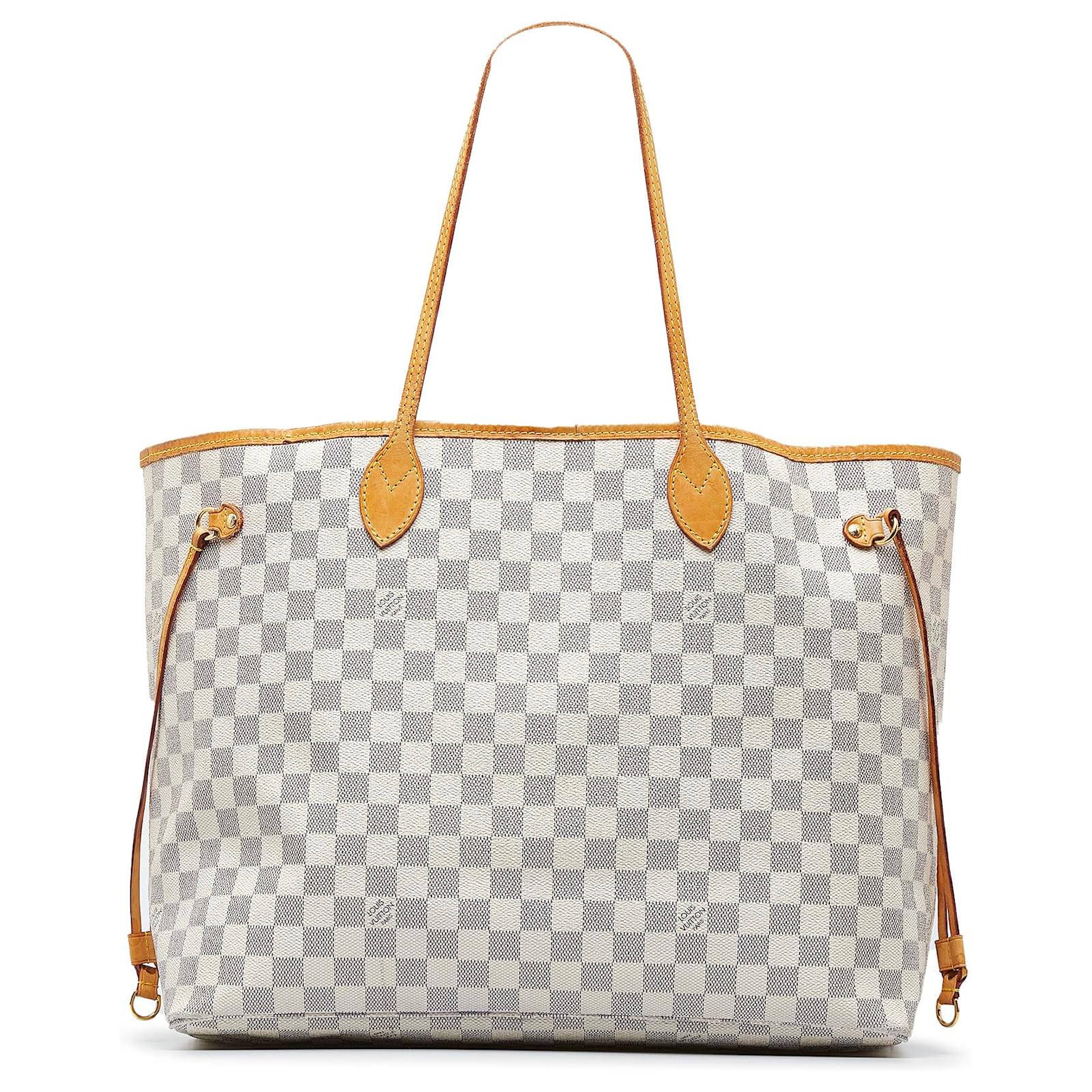 Louis Vuitton White Damier Azur Neverfull GM Leather Cloth ref.963943 -  Joli Closet