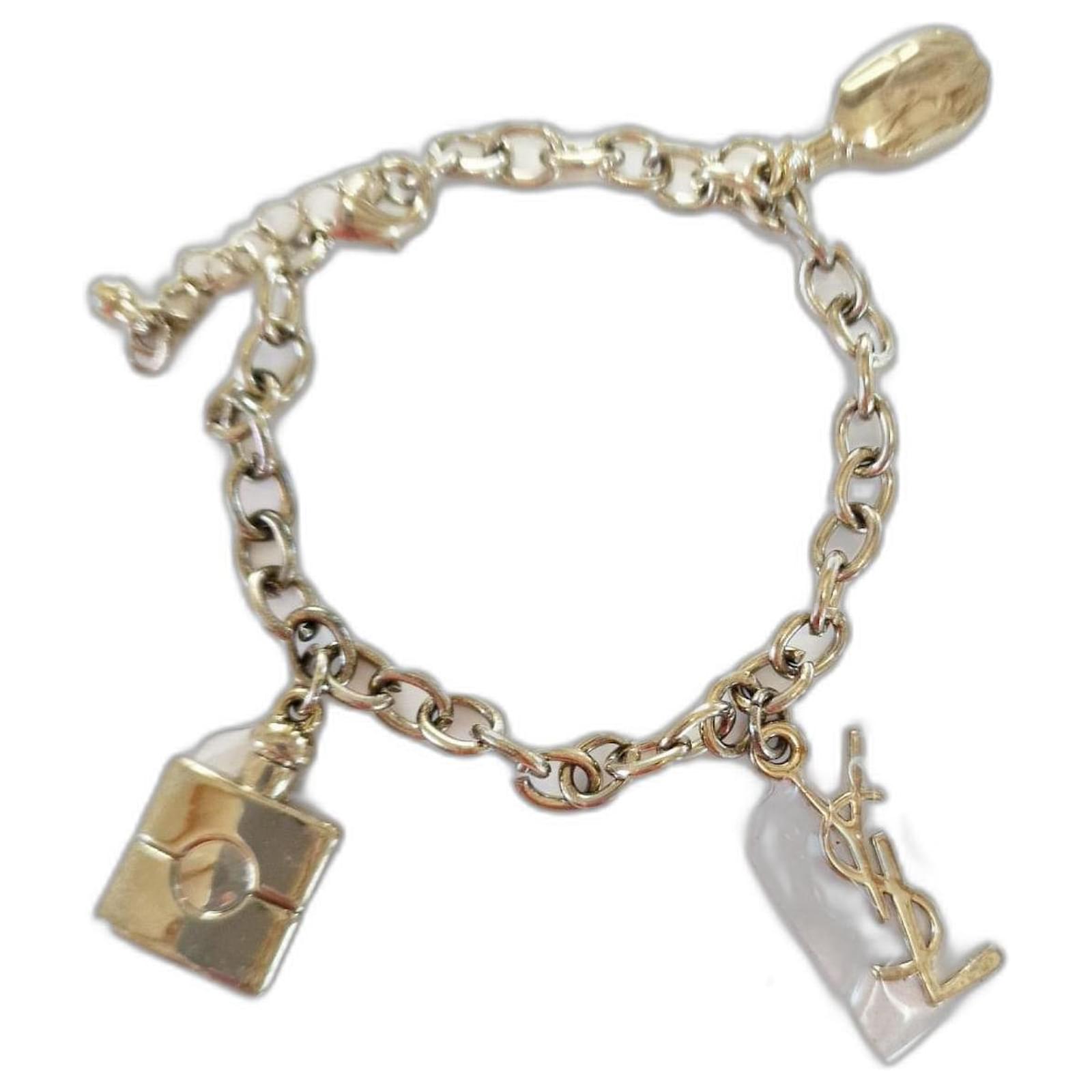 SAINT LAURENT Cassandre gold-tone crystal bracelet | NET-A-PORTER