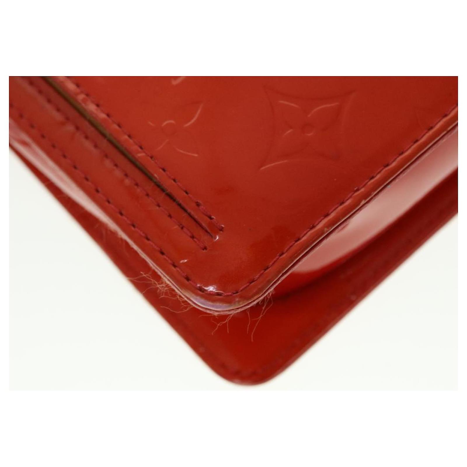 LOUIS VUITTON Monogram Vernis Motto Accessory Pouch Red M91137 LV