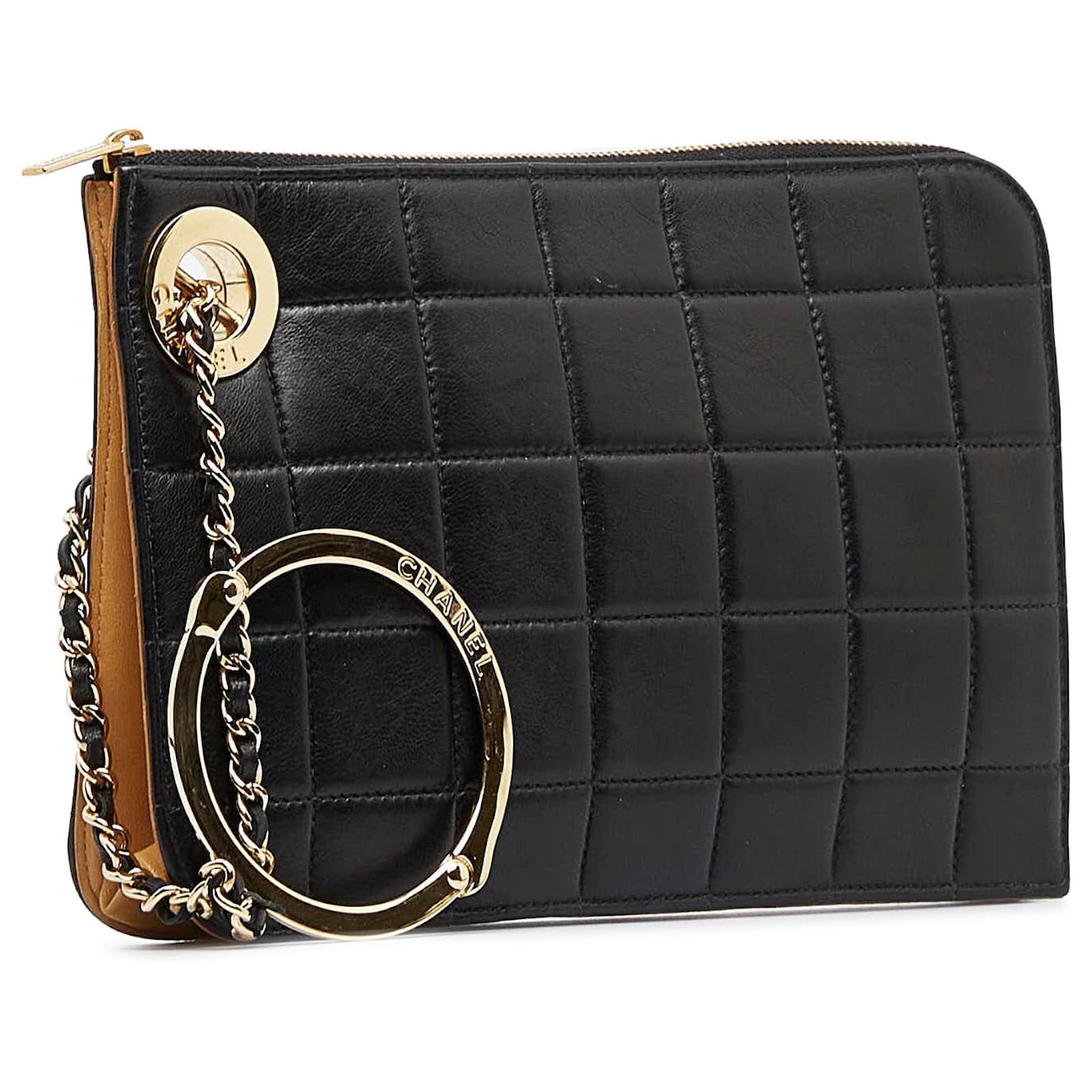 Chanel Chocolate Bar Mini Chain Tote in Quilted Jersey, Black