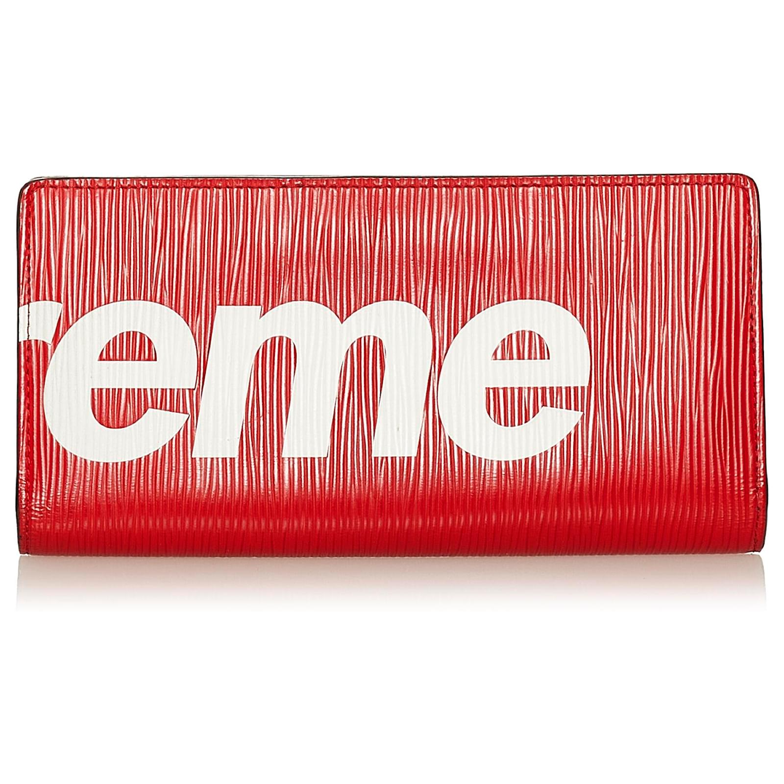 Louis Vuitton Red x Supreme Epi Brazza Long Wallet Leather ref