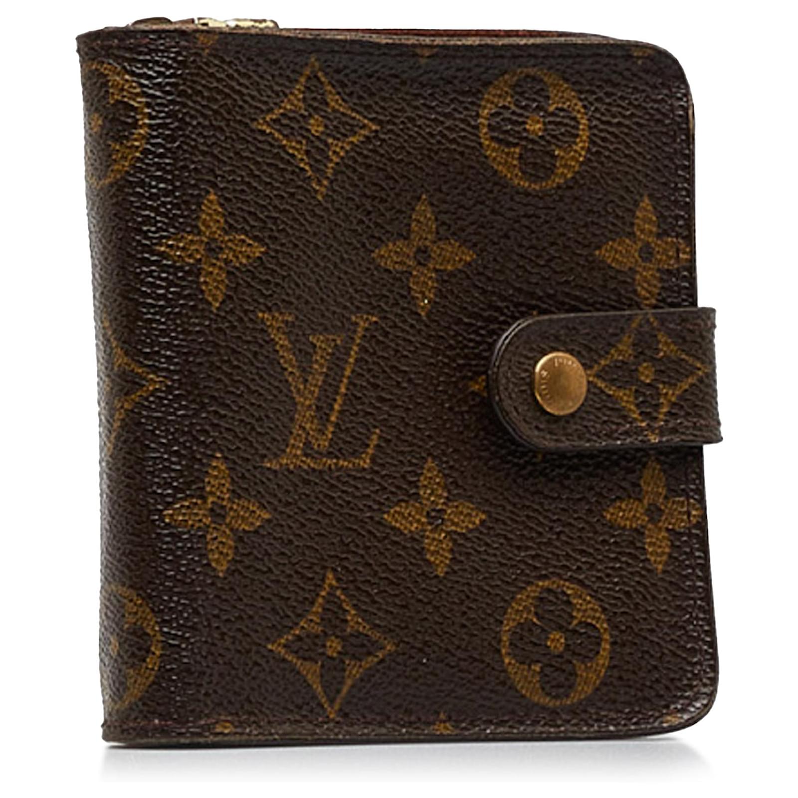 Louis Vuitton Brown Monogram Compact Zippy Wallet Cloth ref.964758