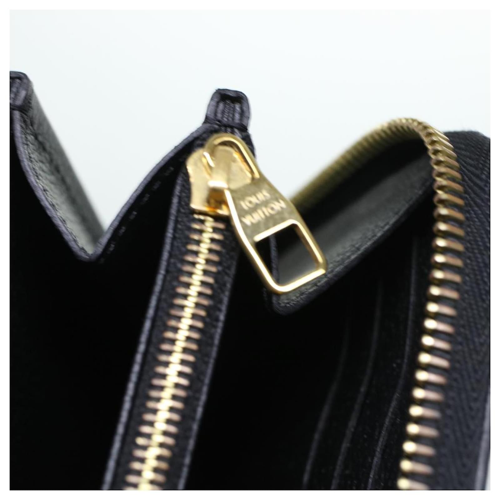 Purses, Wallets, Cases Louis Vuitton Louis Vuitton Monogram Empreinte Zippy Wallet Black Beige M80481 LV Auth 45062