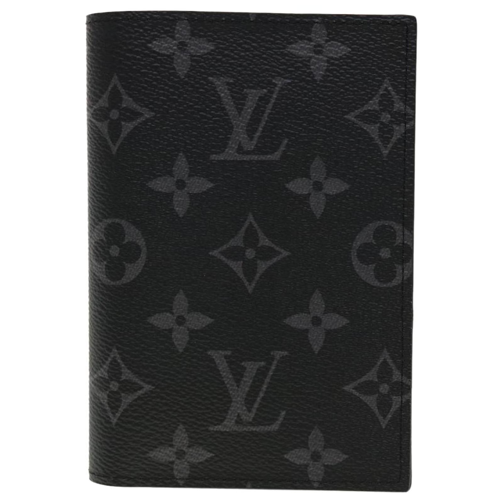 Louis Vuitton Passport Cover Case Monogram Eclipse M64501 Black