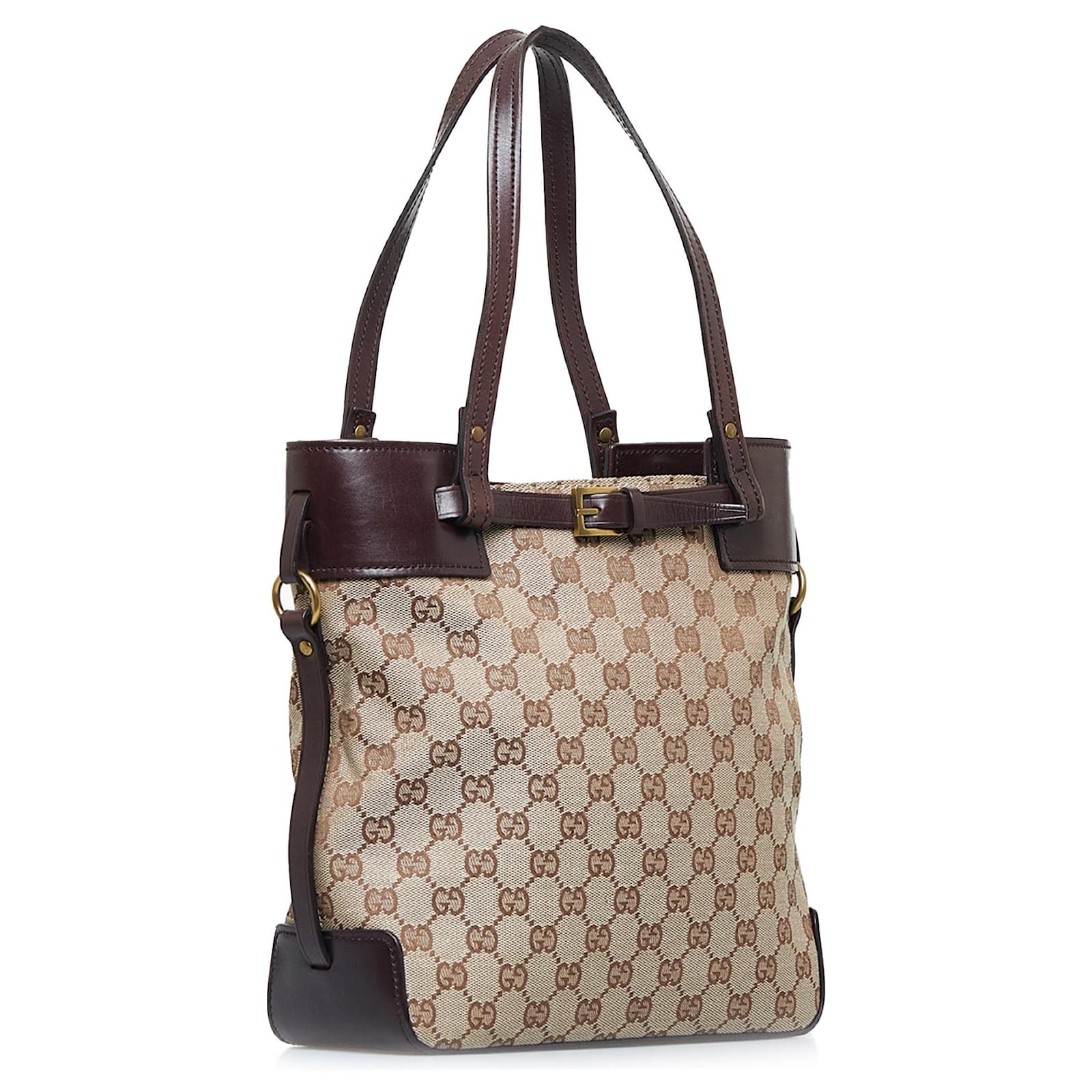 Gucci Abbey Monogram GG Canvas and Leather Tote Green & Black Colors