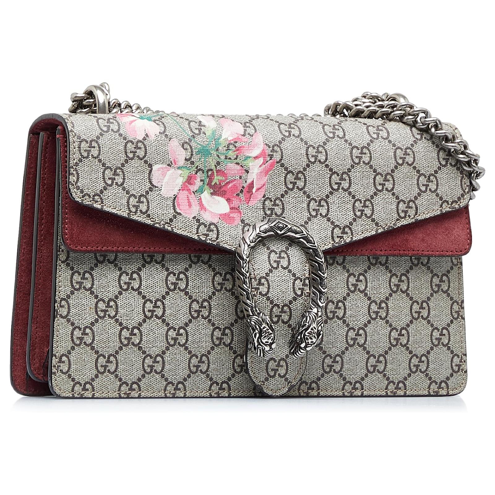 Gucci Large Dionysus Blooms Leather Shoulder Bag in Red