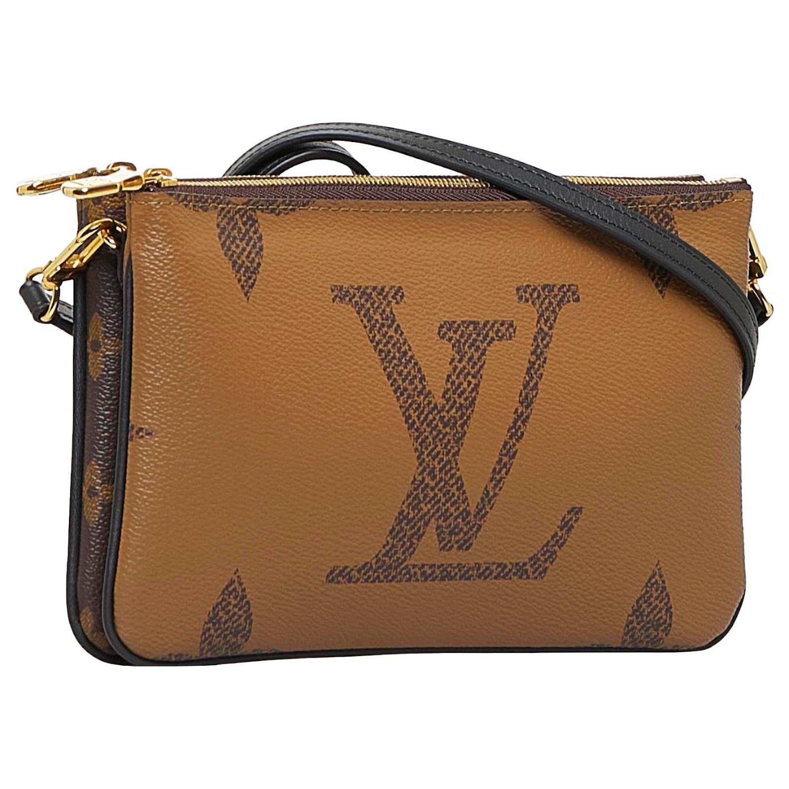 Louis Vuitton LV Women Double Zip Pochette Monogram Giant Reverse