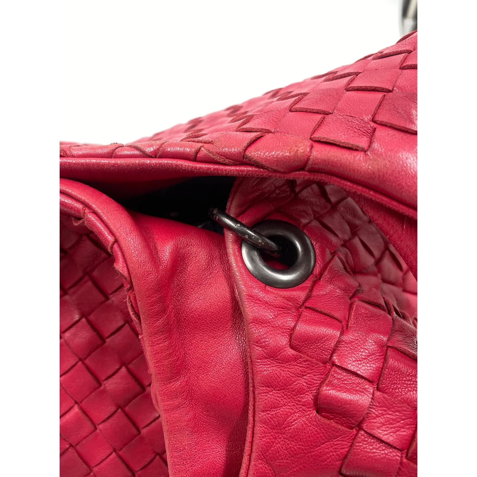 Bottega Veneta Red Intrecciato Hobo Bag Leather ref.1022476 - Joli