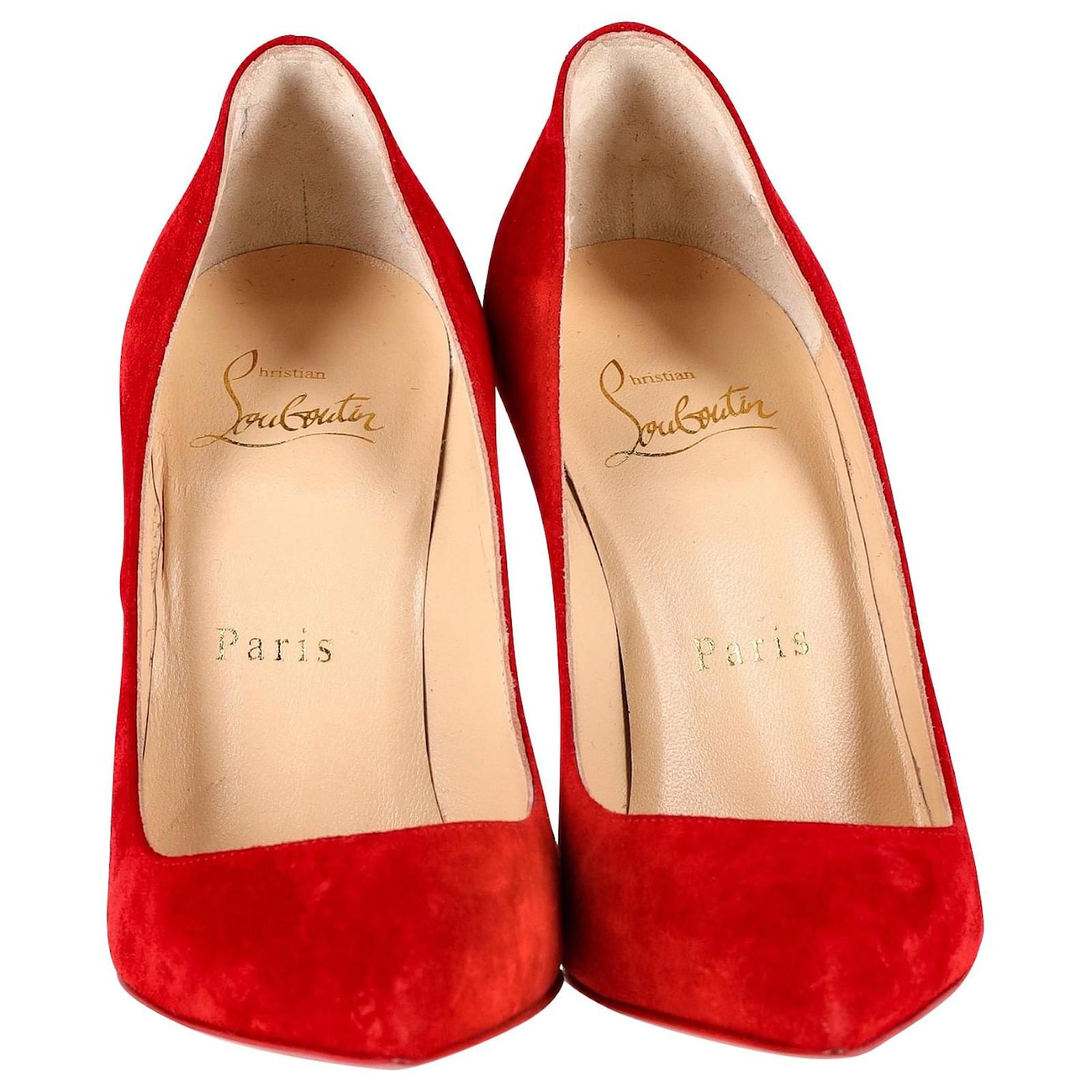 Christian Louboutin Pigalle Follies 100 Pumps in Red Suede ref