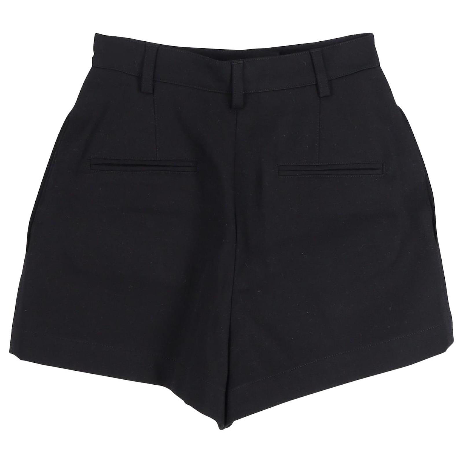 Alaia High Waisted Mini Shorts in Black Cotton