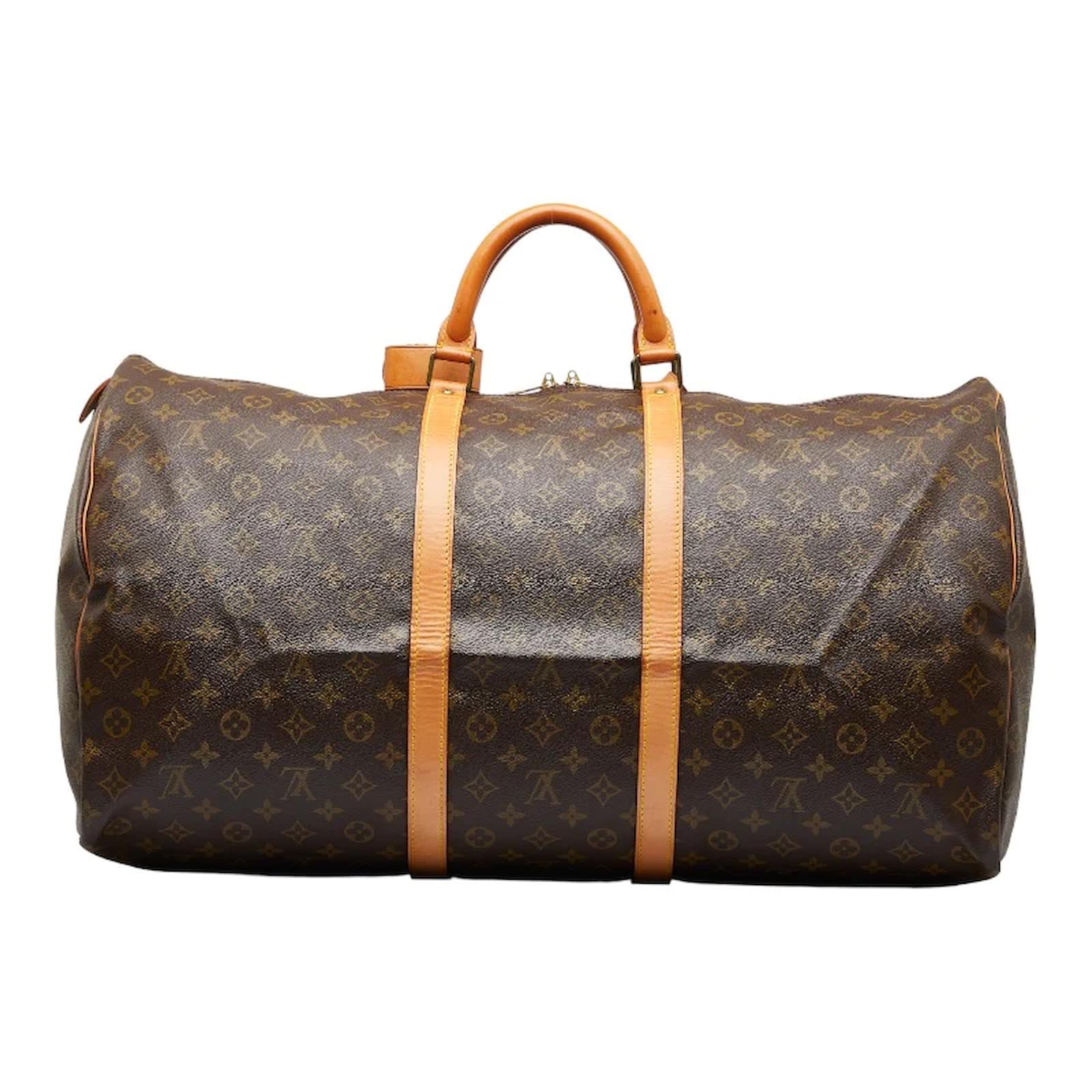 Louis Vuitton Vintage Monogram Keepall 60 Duffle Bag Brown