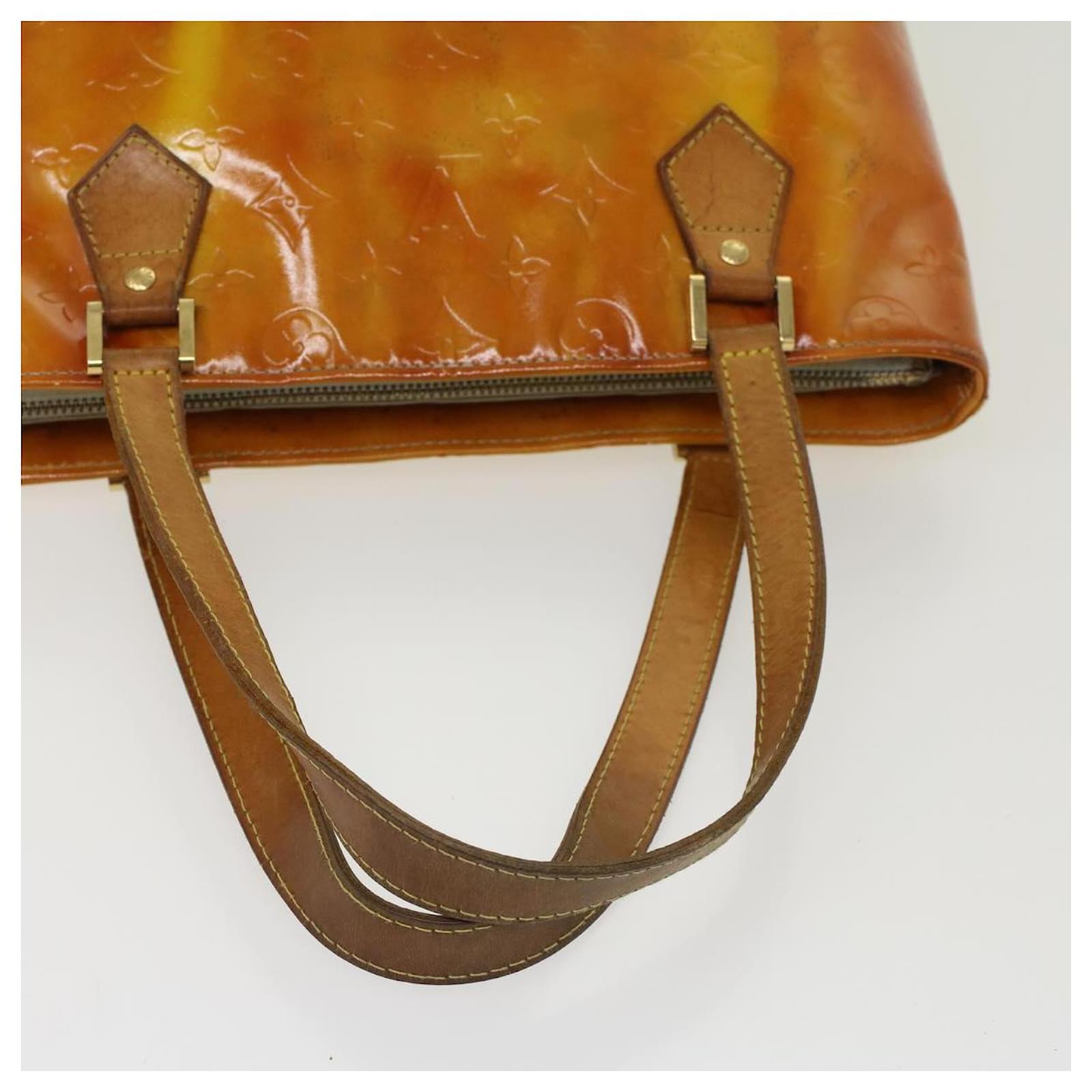 LOUIS VUITTON Monogram Vernis Houston Hand Bag Beige M91004 LV Auth 45431  Patent leather ref.967437 - Joli Closet
