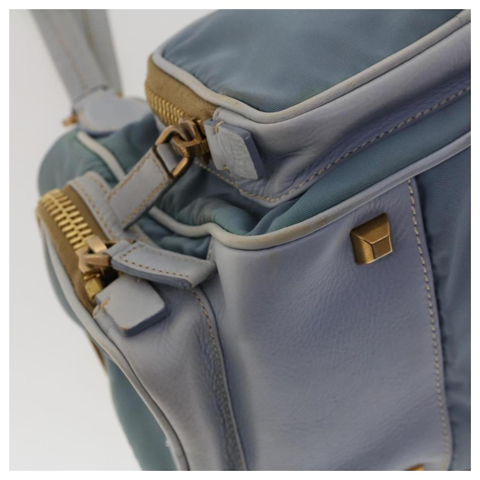 PRADA Shoulder Bag Nylon Leather Blue Auth yk7441 ref.967450