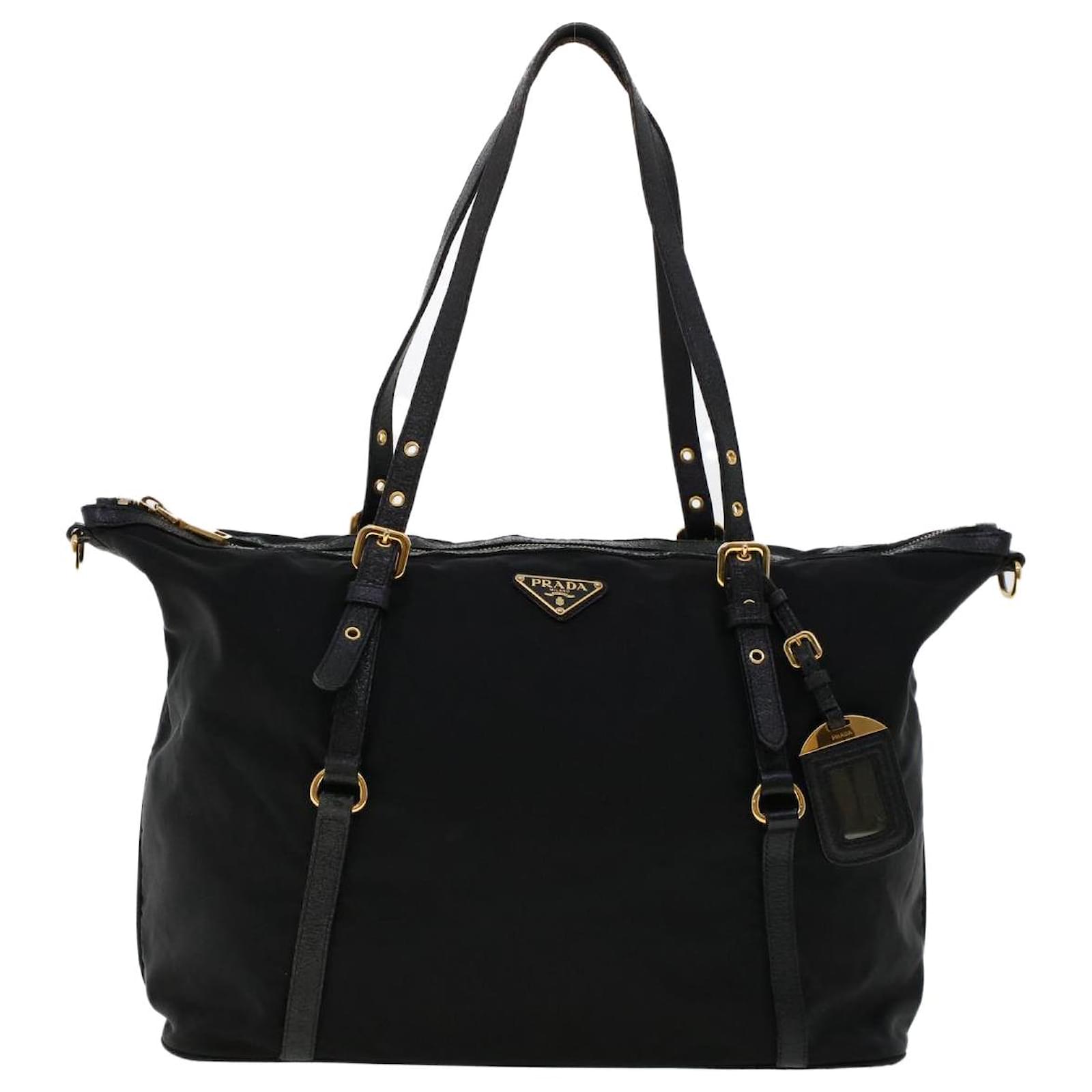 PRADA Tote Bag Nylon Leather 2way Black Auth 45912 ref.967512 - Joli Closet