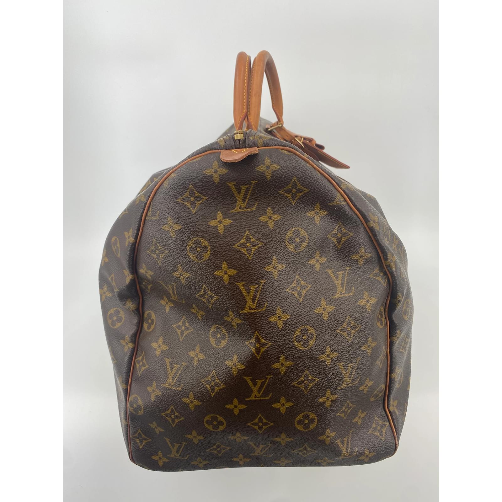 Brown Coated Canvas Louis Vuitton Keepall Bandouliere 60 Cloth ref.967656 -  Joli Closet