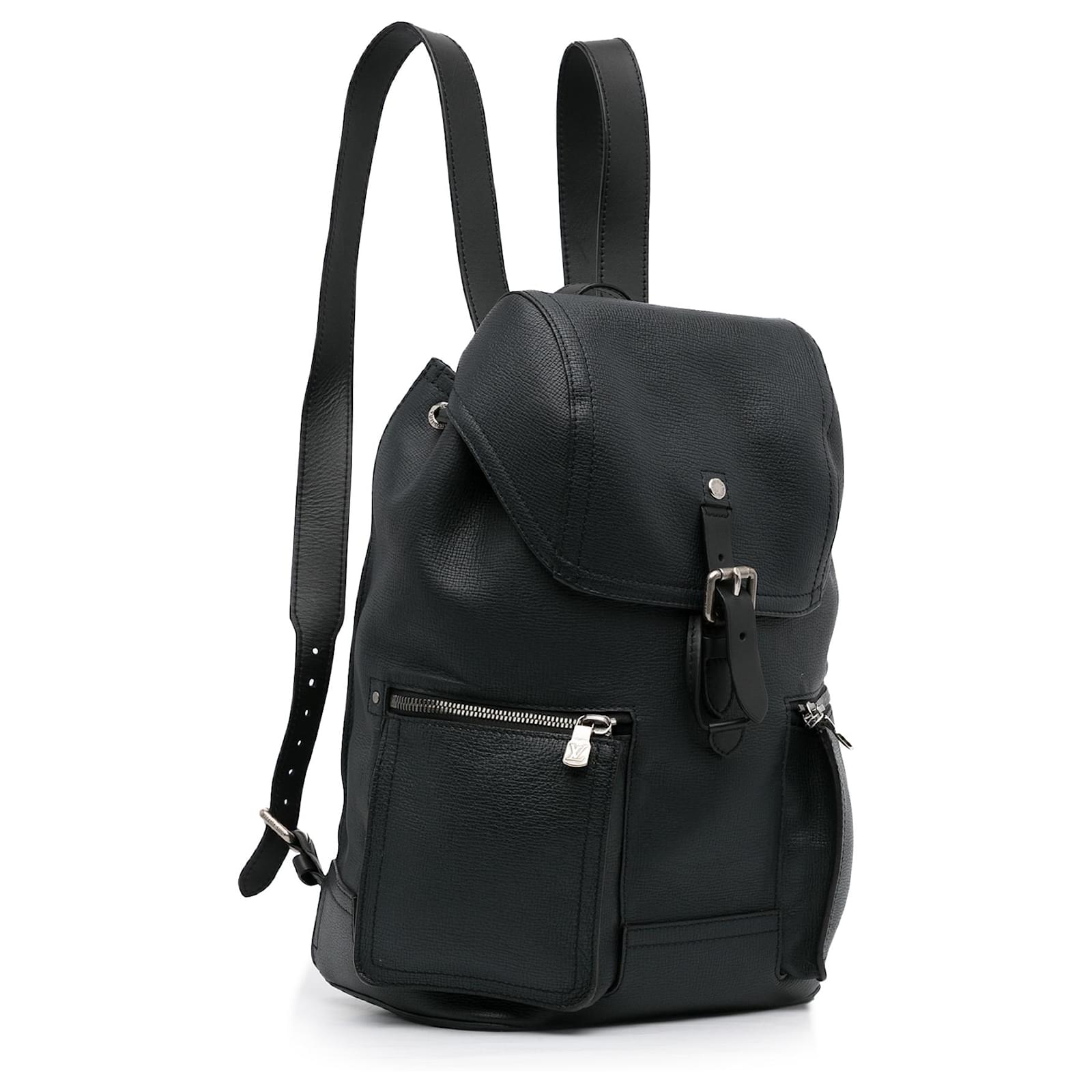 Louis Vuitton Black Utah Canyon Backpack Leather Pony-style