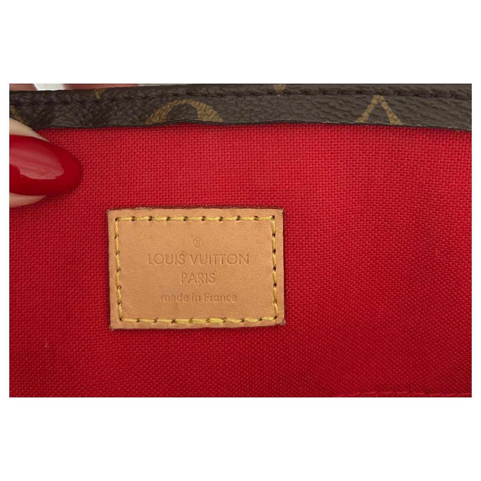 Louis Vuitton LV Sac Plat PM monogram Brown Leather ref.968176