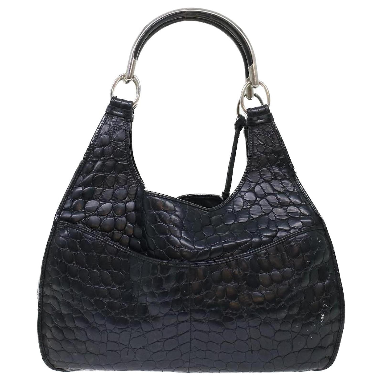 バッグ Christian Dior CHRISTIAN DIOR Patent Studded Medium Supple Lady Dior Black