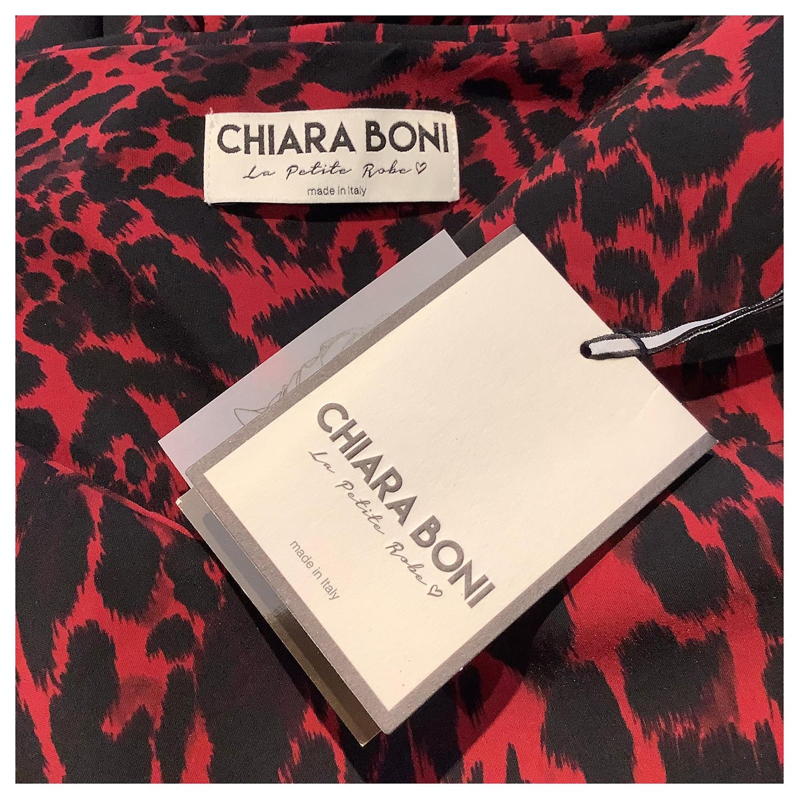 Autre Marque Abito formale peplo Cicco con stampa leopardata rossa Chiara  Boni Wilderness Rosso Poliestere ref.968439 - Joli Closet