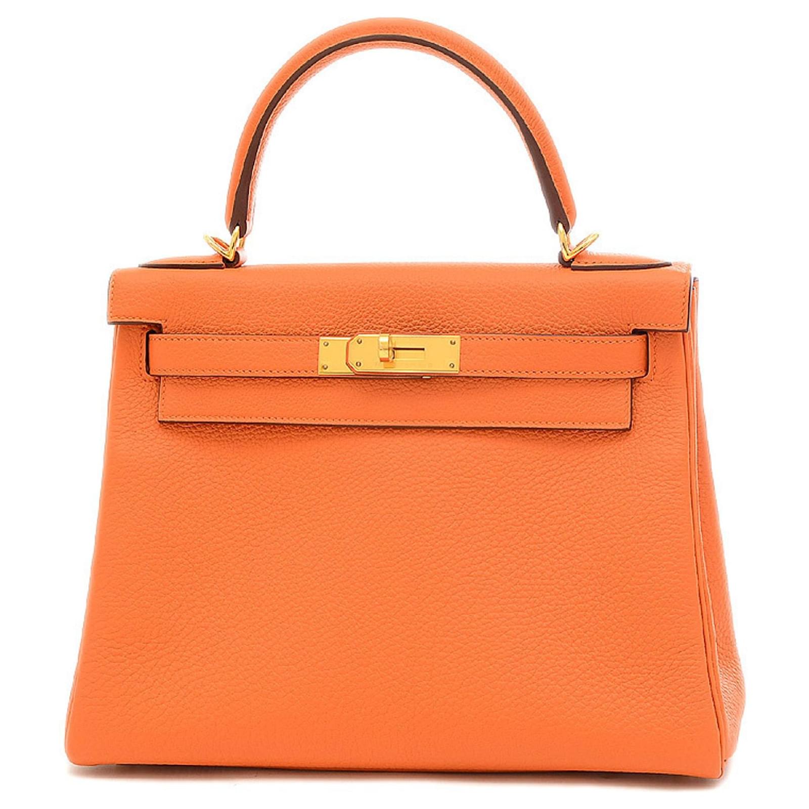 Hermès hermes kelly 25 Orange Leather ref.968639 - Joli Closet