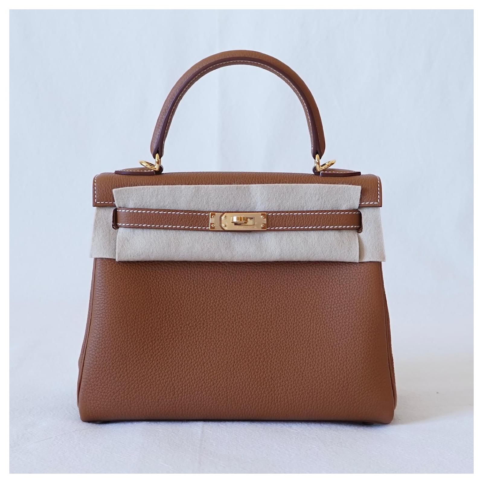 Hermes Kelly Bag Togo Leather Gold Hardware In Burgundy