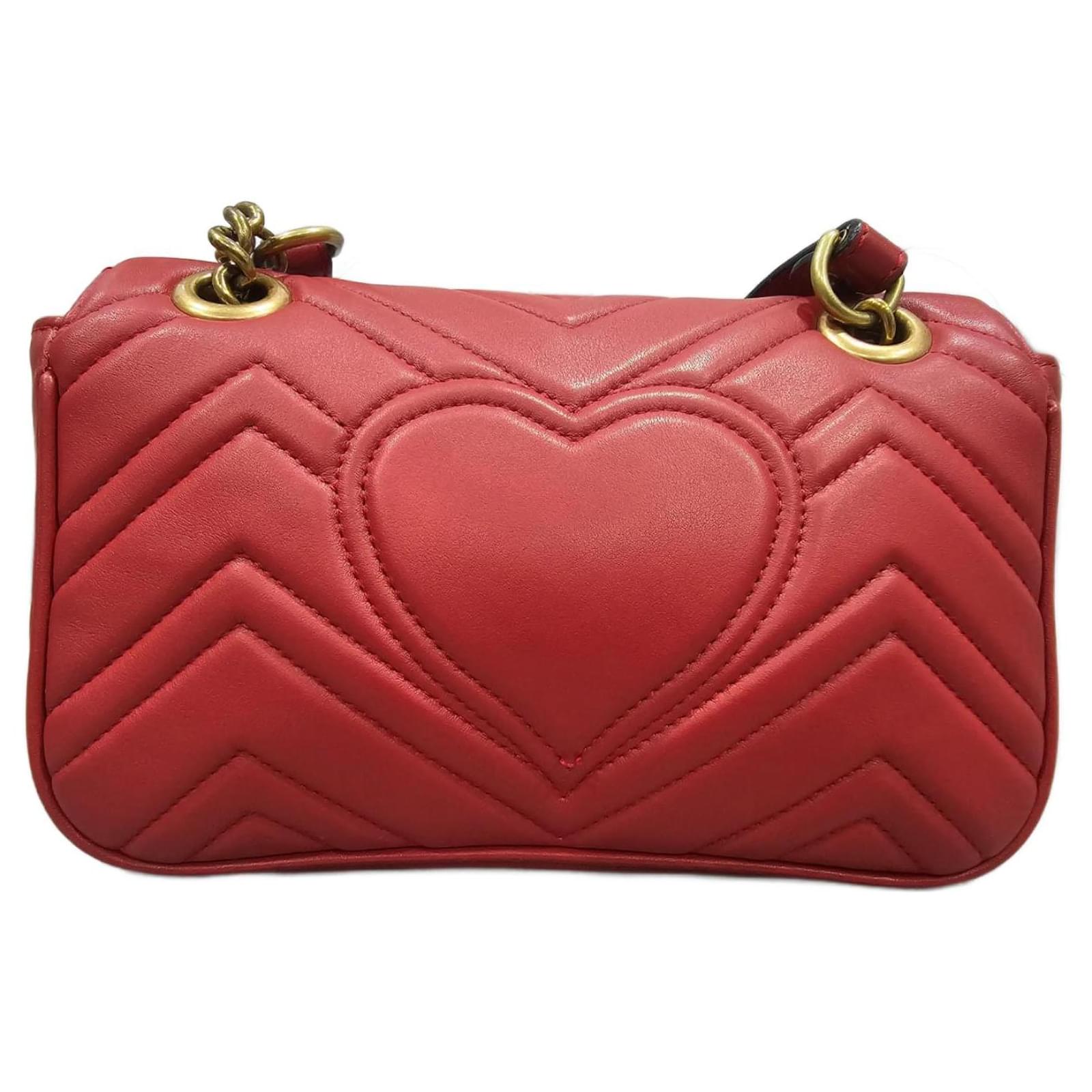 Gucci GG Marmont Matelasse Mini Hibiscus Red Leather ref.969157 - Joli  Closet