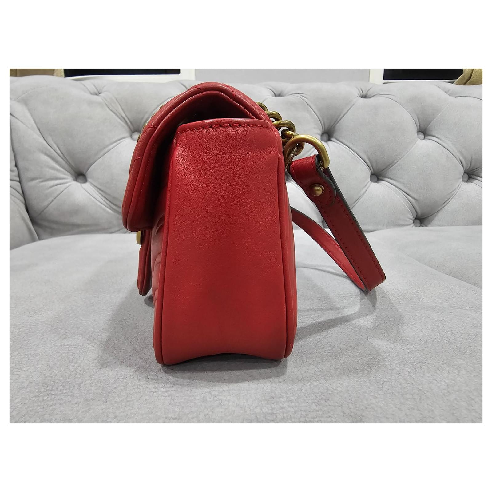 Gucci Nappa Leather Hibiscus Red Espadrille GG Marmont Slide Sandals
