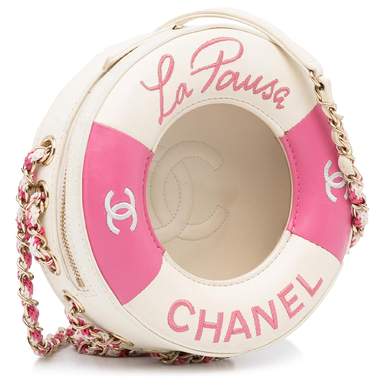 Chanel White La Pausa Crossbody Bag Pink Leather ref.969243 - Joli Closet