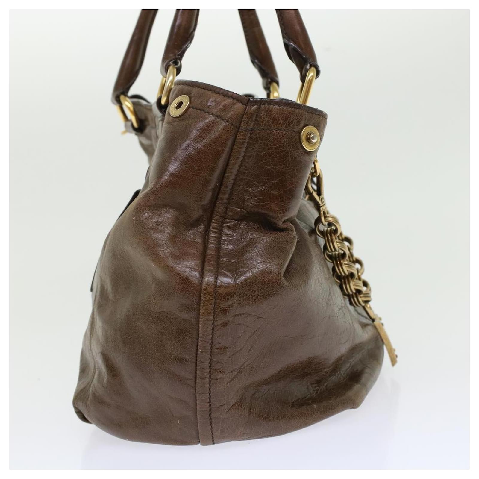 PRADA Hand Bag Leather 2way Brown Auth 45865 ref.969535 - Joli Closet