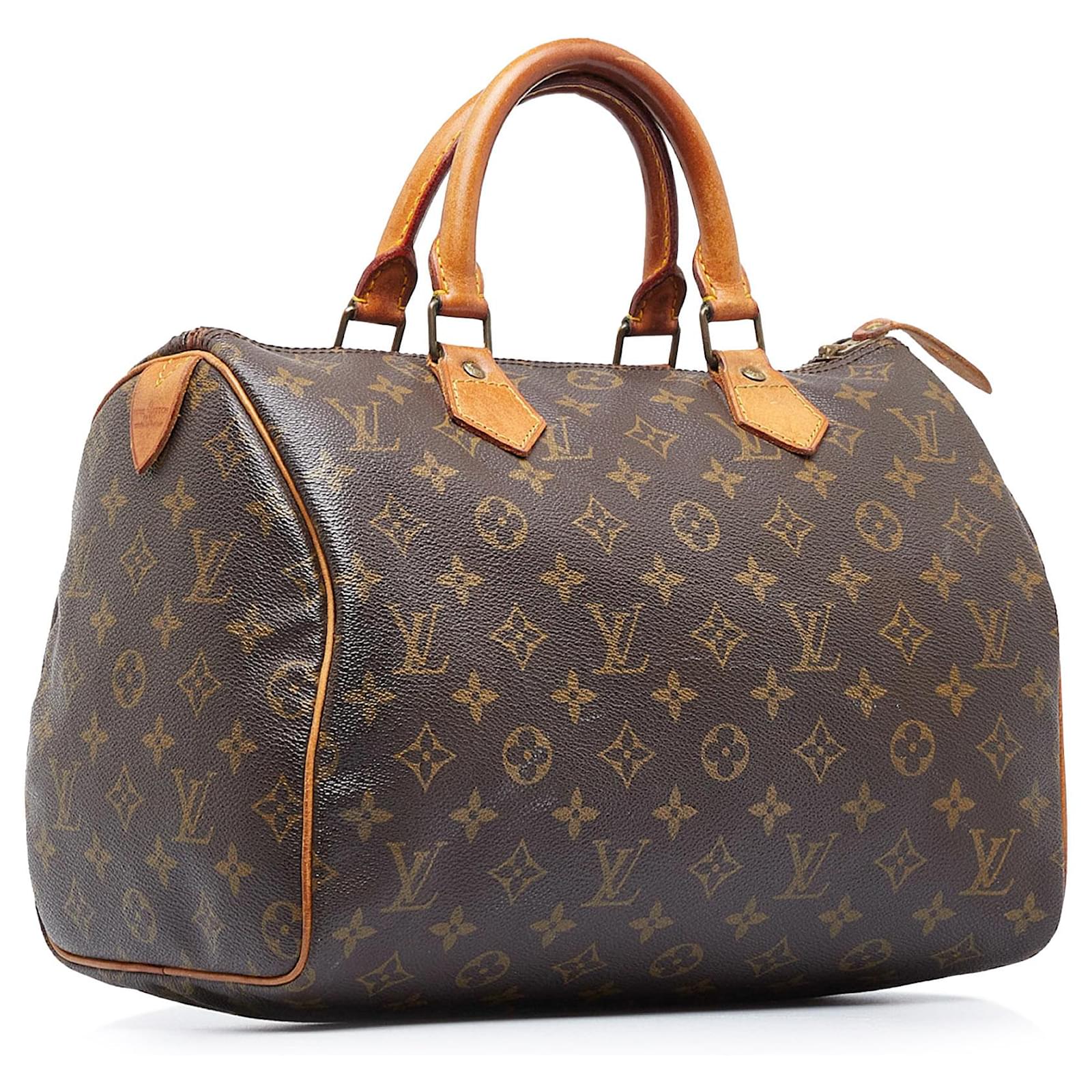 Louis Vuitton Brown Monogram Speedy 30 Leather Cloth ref.970164 - Joli  Closet