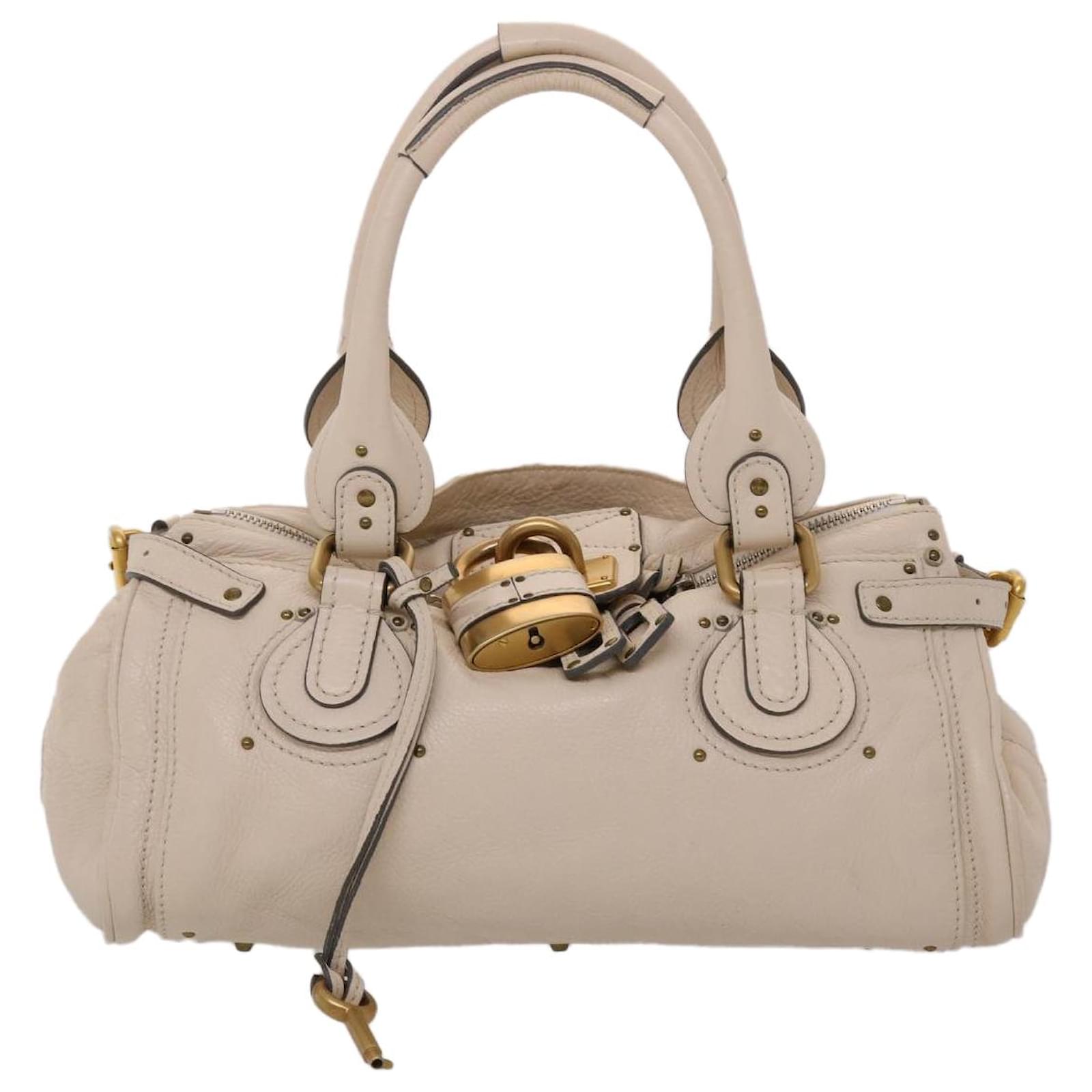 Chloé Chloe Paddington Hand Bag Leather Beige Auth yk7460 ref