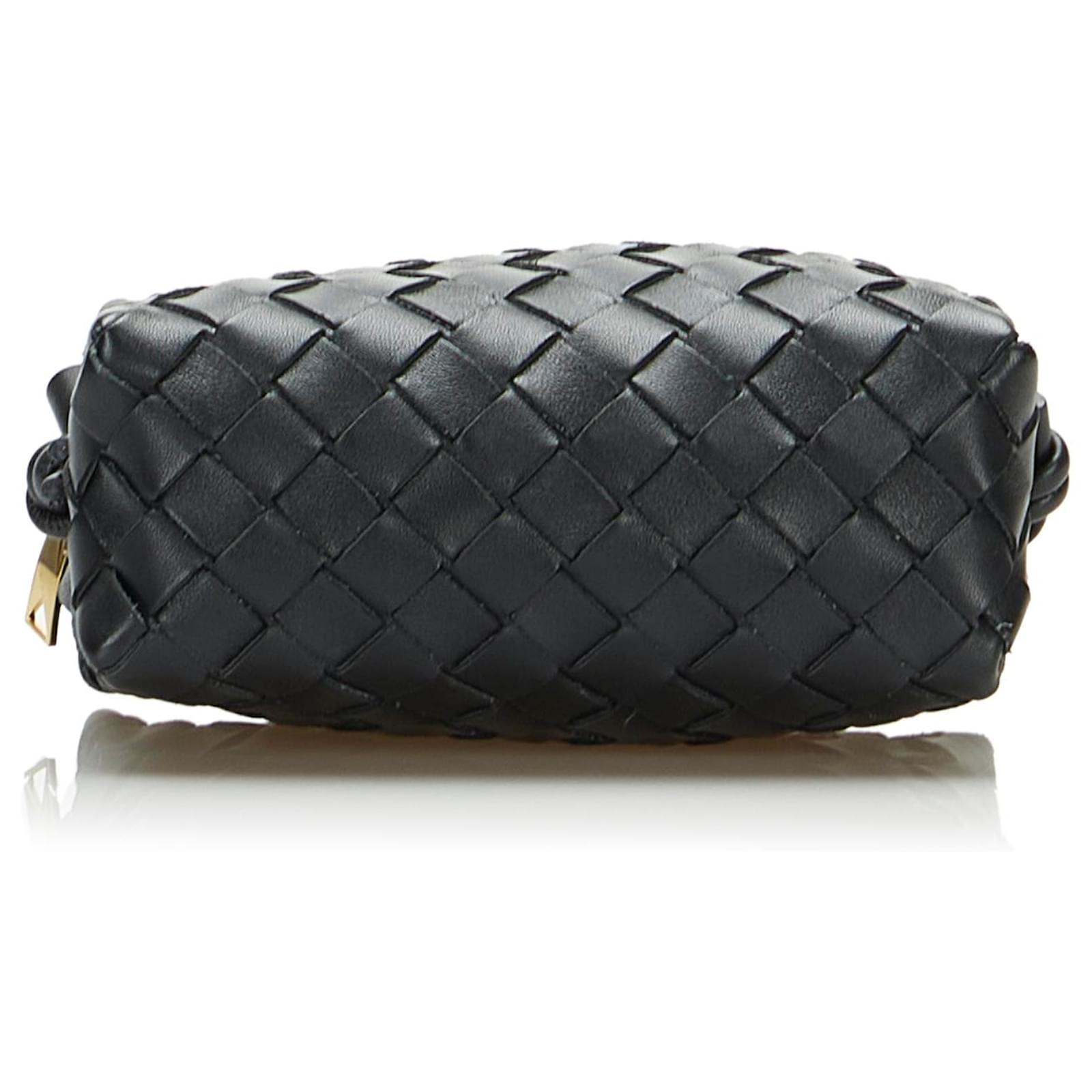 Bottega Veneta Black Mini Intrecciatio Loop Crossbody Bag Leather  Pony-style calfskin ref.971029 - Joli Closet