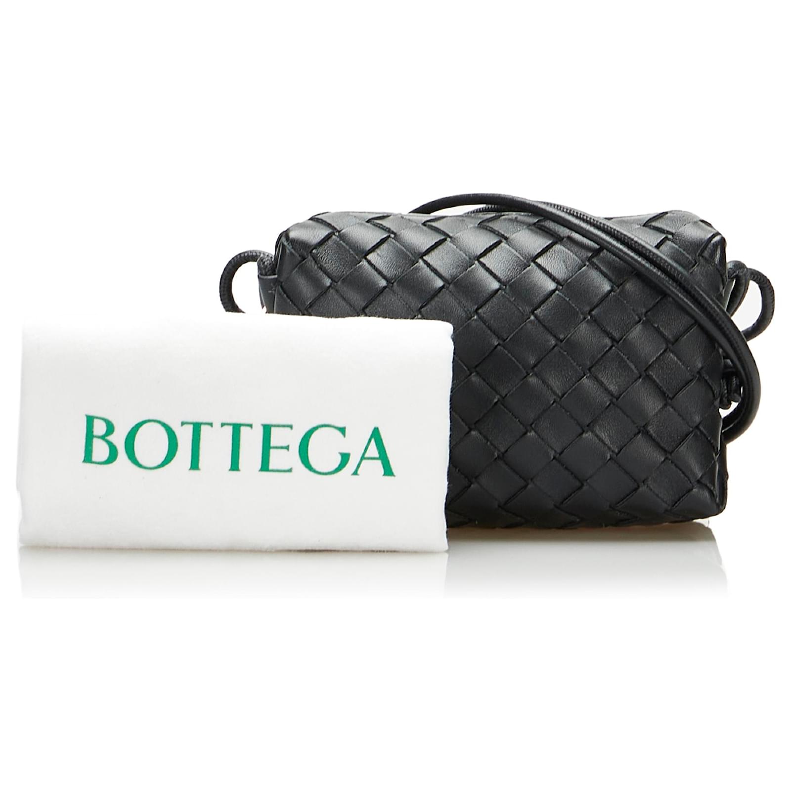 Bottega Veneta Black Mini Intrecciatio Loop Crossbody Bag Leather  Pony-style calfskin ref.971029 - Joli Closet