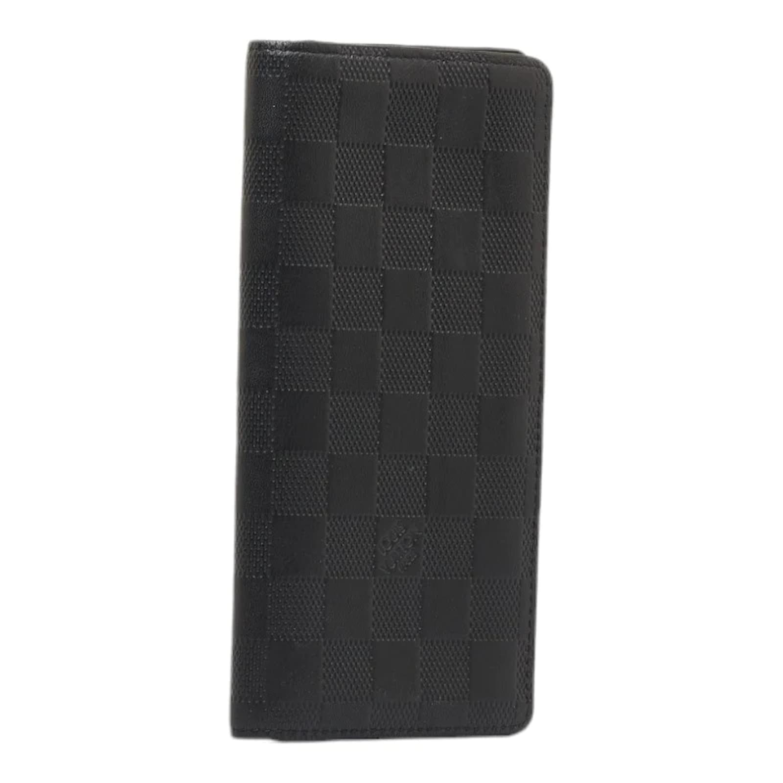 Louis Vuitton Damier Infini Brazza Wallet N63010 Black Leather Pony-style  calfskin ref.971594 - Joli Closet