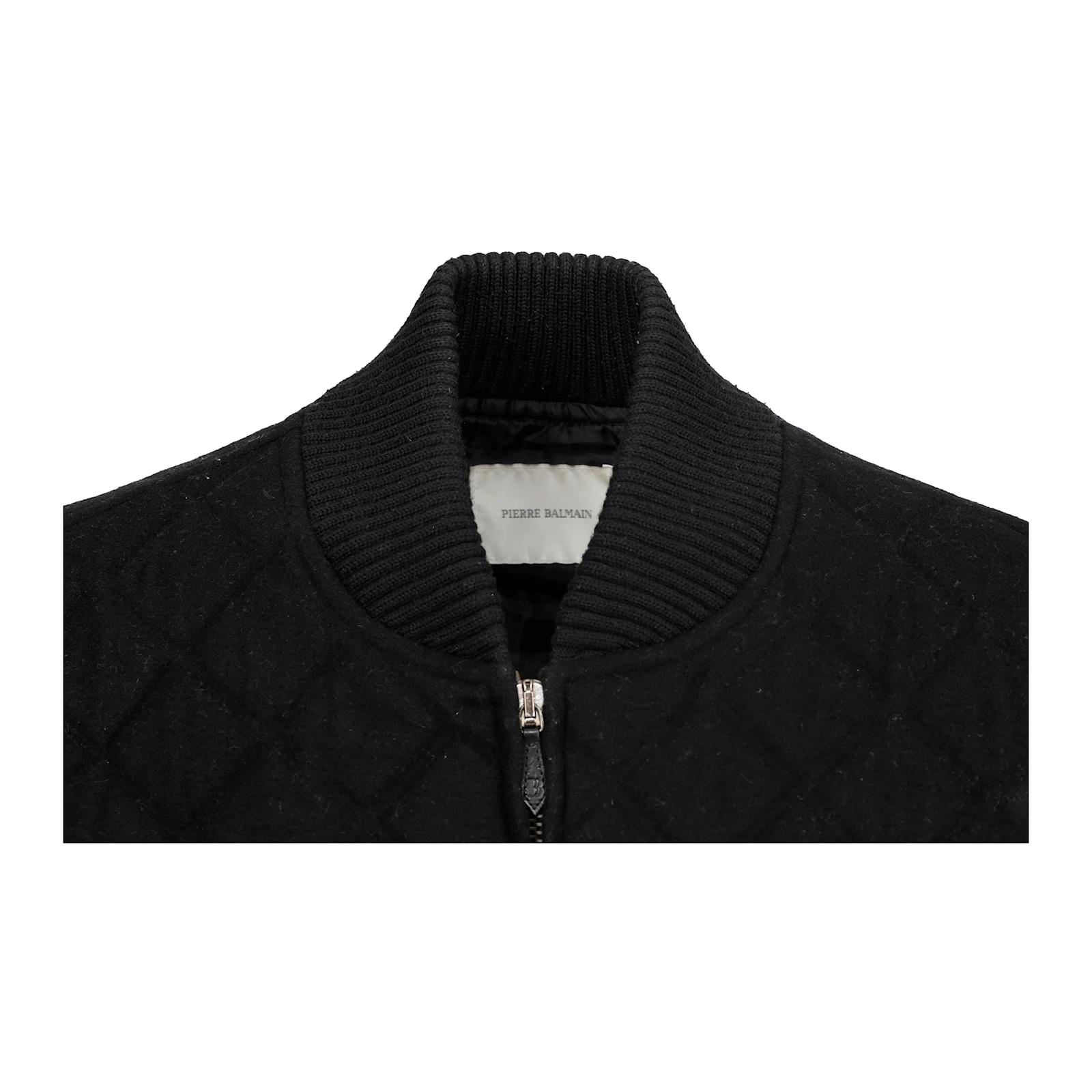 Pierre Balmain Leather and Quilt Bomber Jacket Black ref.972220 