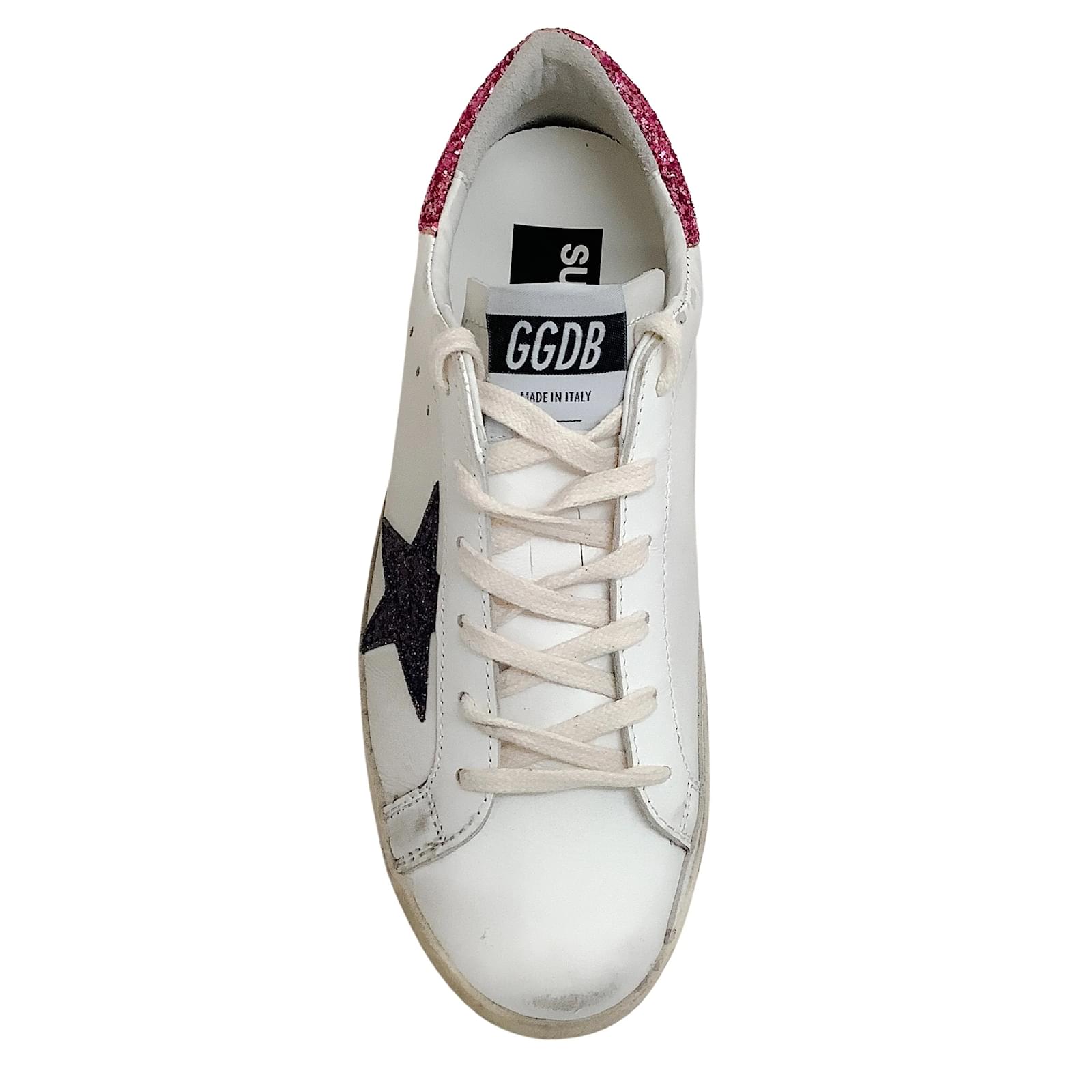 Golden Goose Deluxe Brand Superstar Classic with Pink Glitter Spur