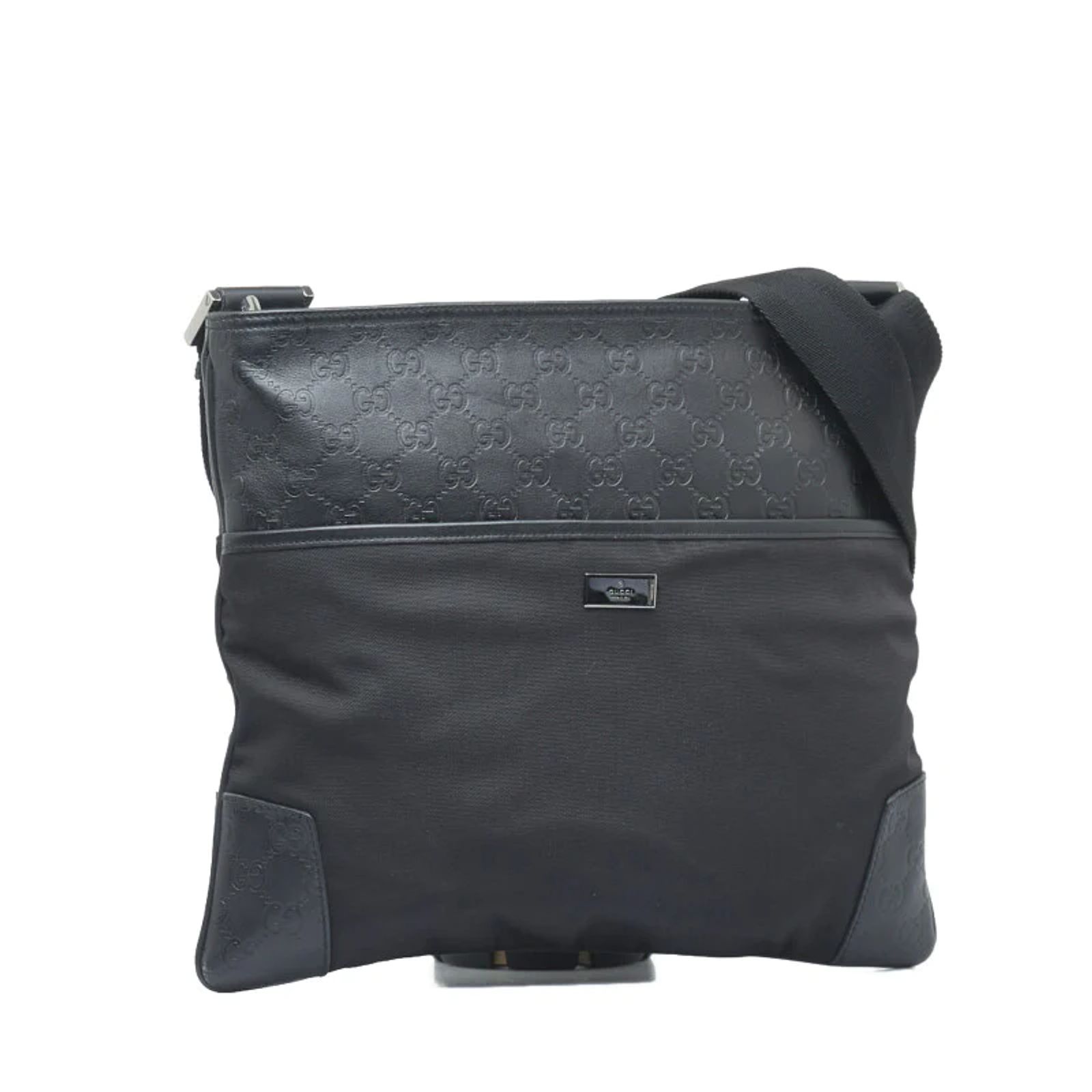 Gucci Canvas & Leather Crossbody Bag 161822 Black Cloth Pony-style ...