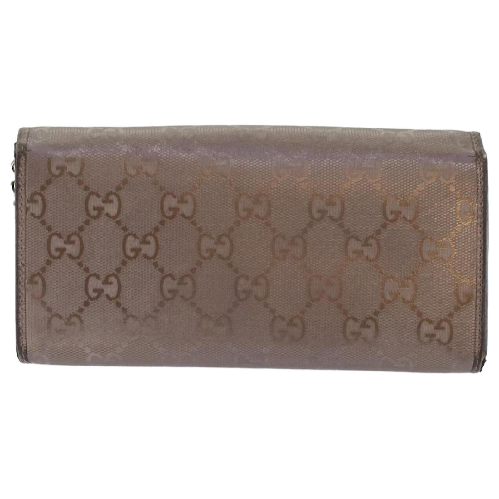 GUCCI GG Canvas Chain Wallet Brown 224262 Auth th3850 ref.1001707