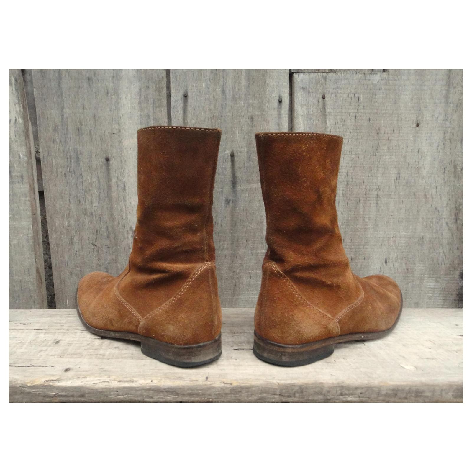 Autre Marque Bisous Confiture p ankle boots 36 Brown Deerskin ref