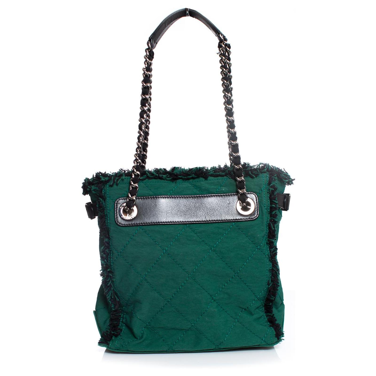 Chanel Quilted Tote Bag Green