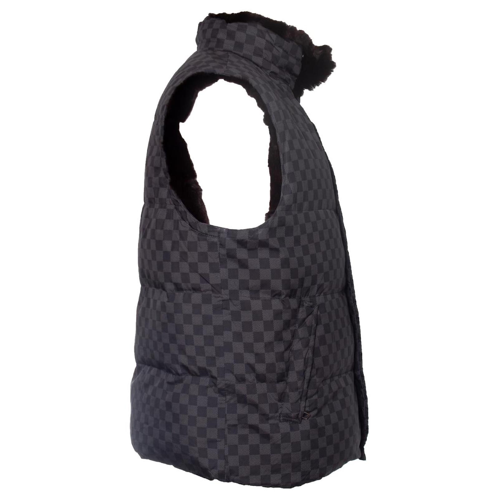 Louis Vuitton, Reversible Damier graphite down vest Black