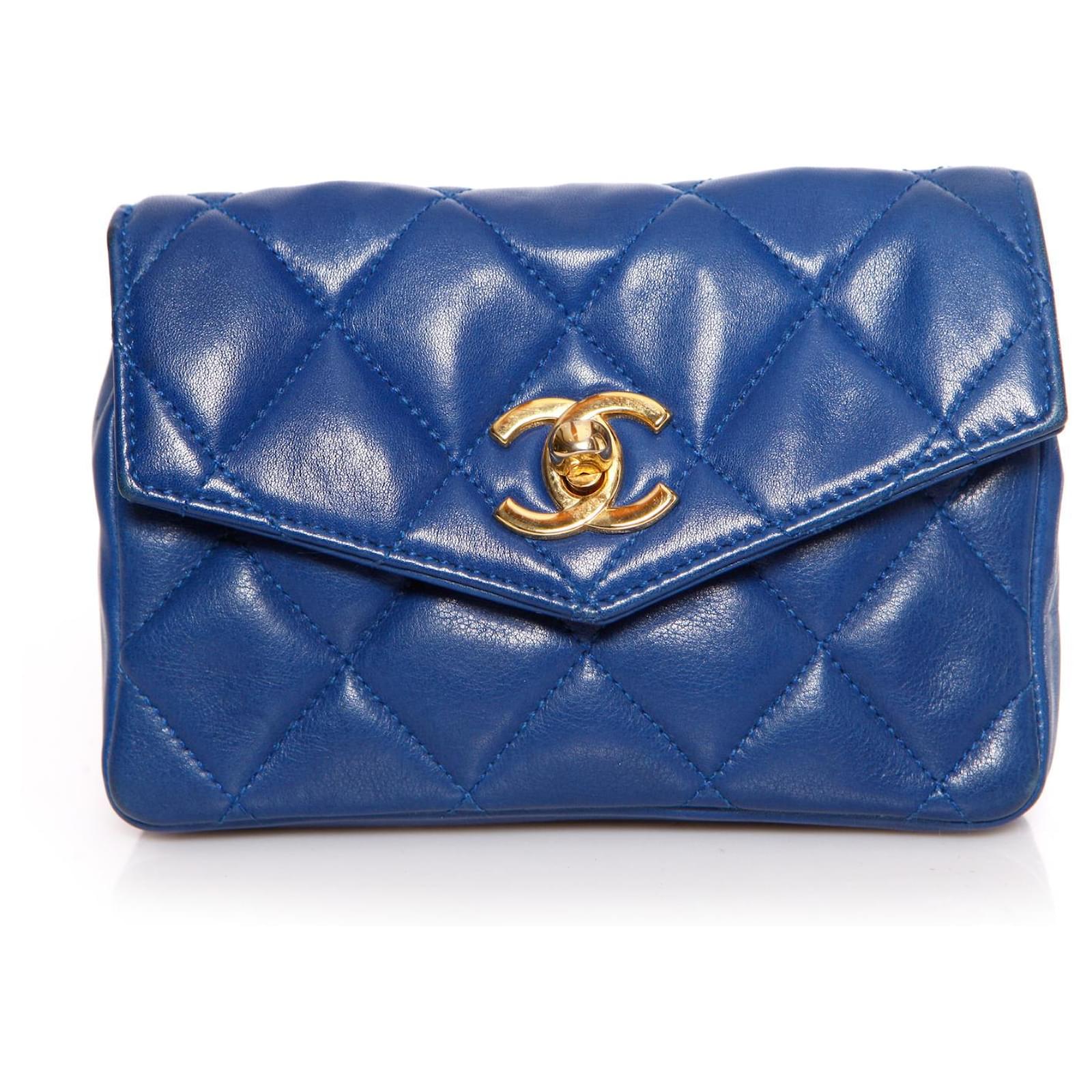 Chanel, Leather belt bag in red/Blue/green with gold hardware