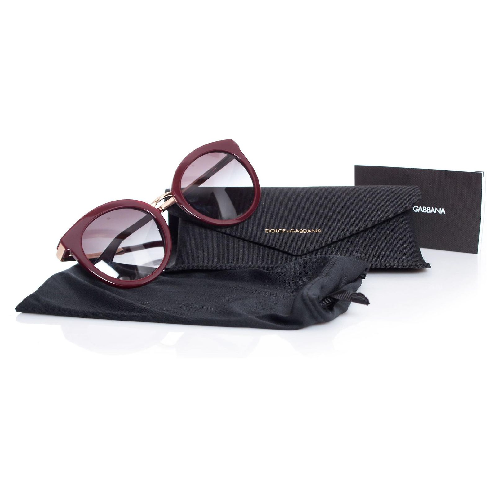 Dolce & Gabbana Burgundy/ Red Sunglasses oversized Oversized sunglasses Dolce & Gabbana Burgundy in Plastic  main image 2