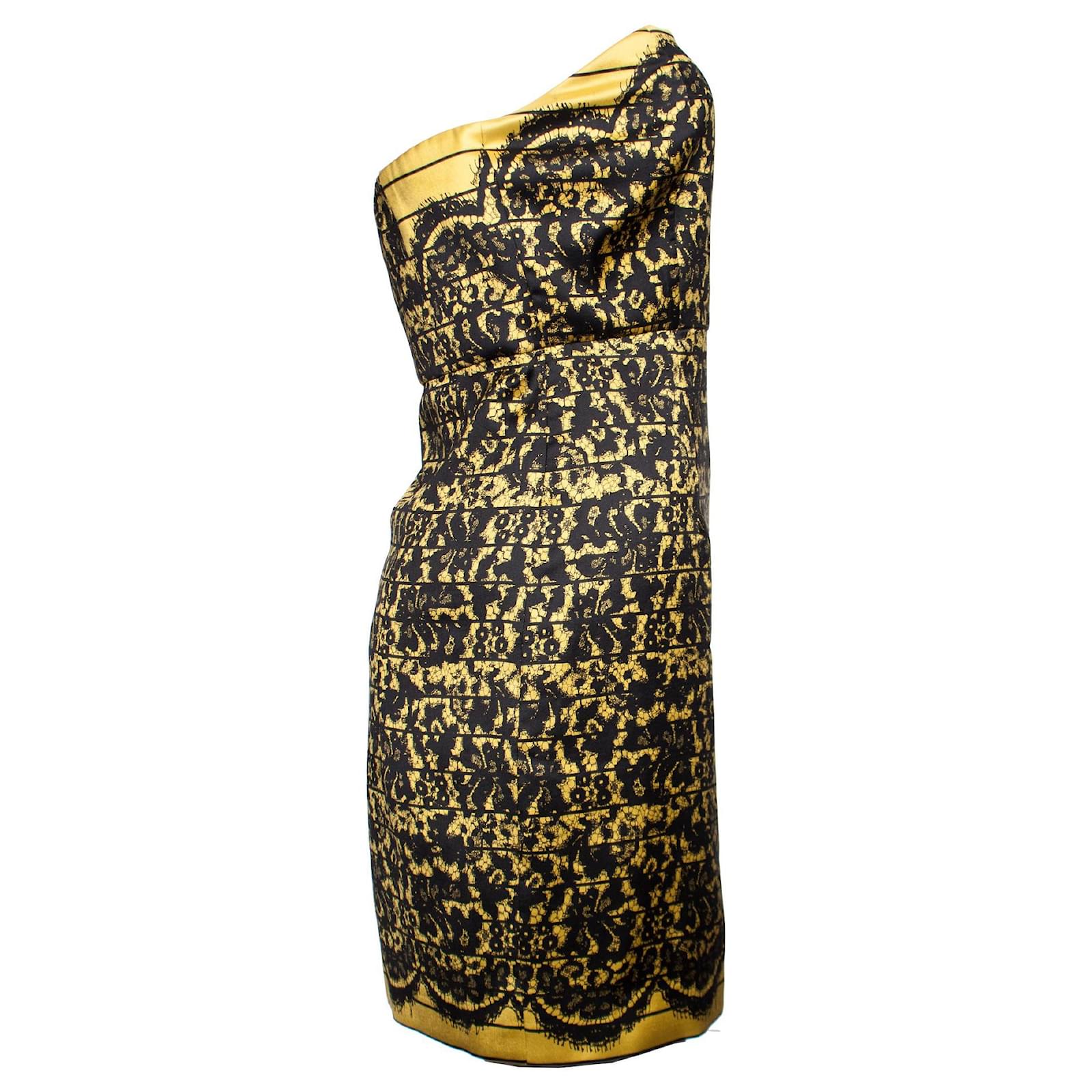 tibi gold dress Nadine Merabi Nina Gold Dress L