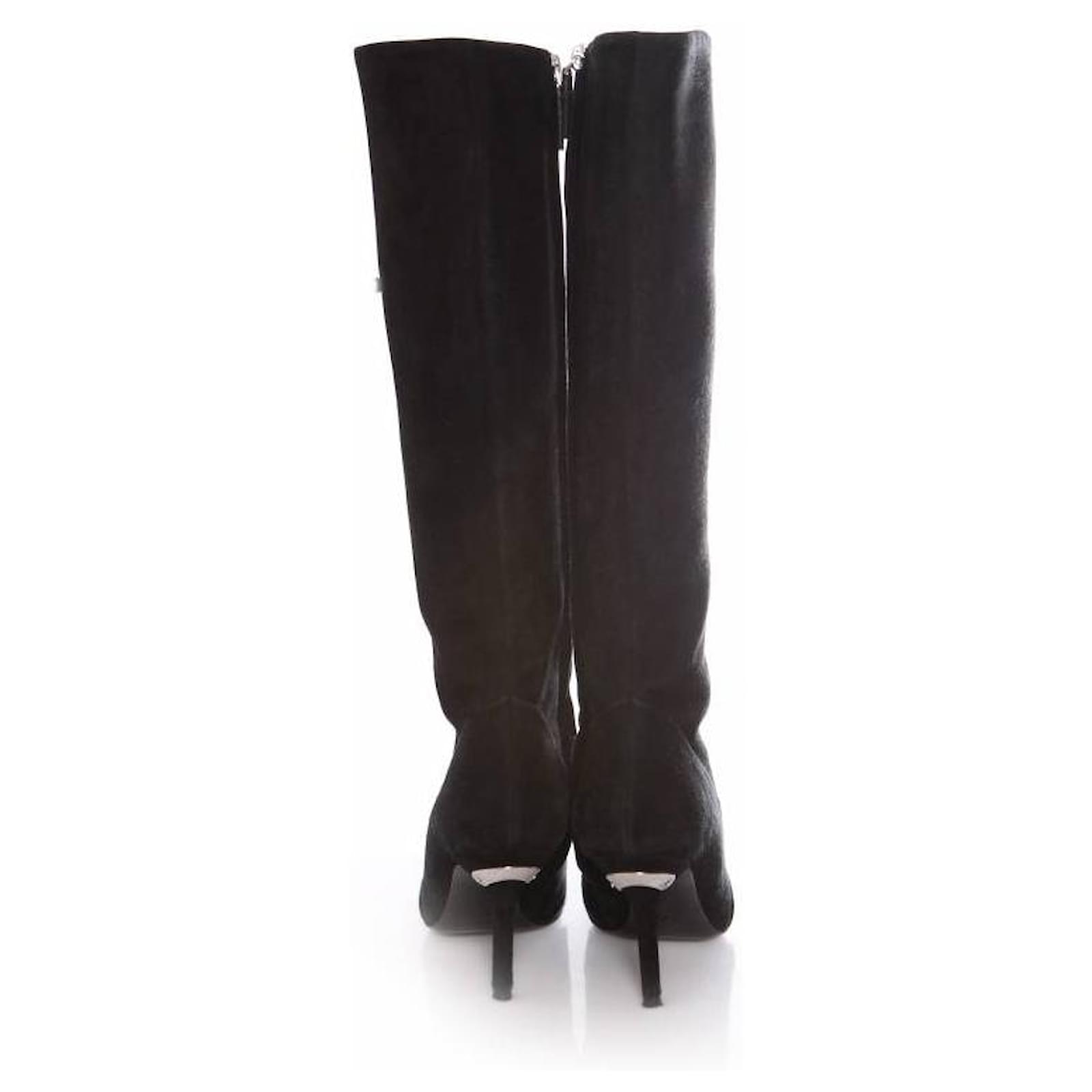 Louis Vuitton Black Suede Ankle Length Boots Size 37 Louis Vuitton