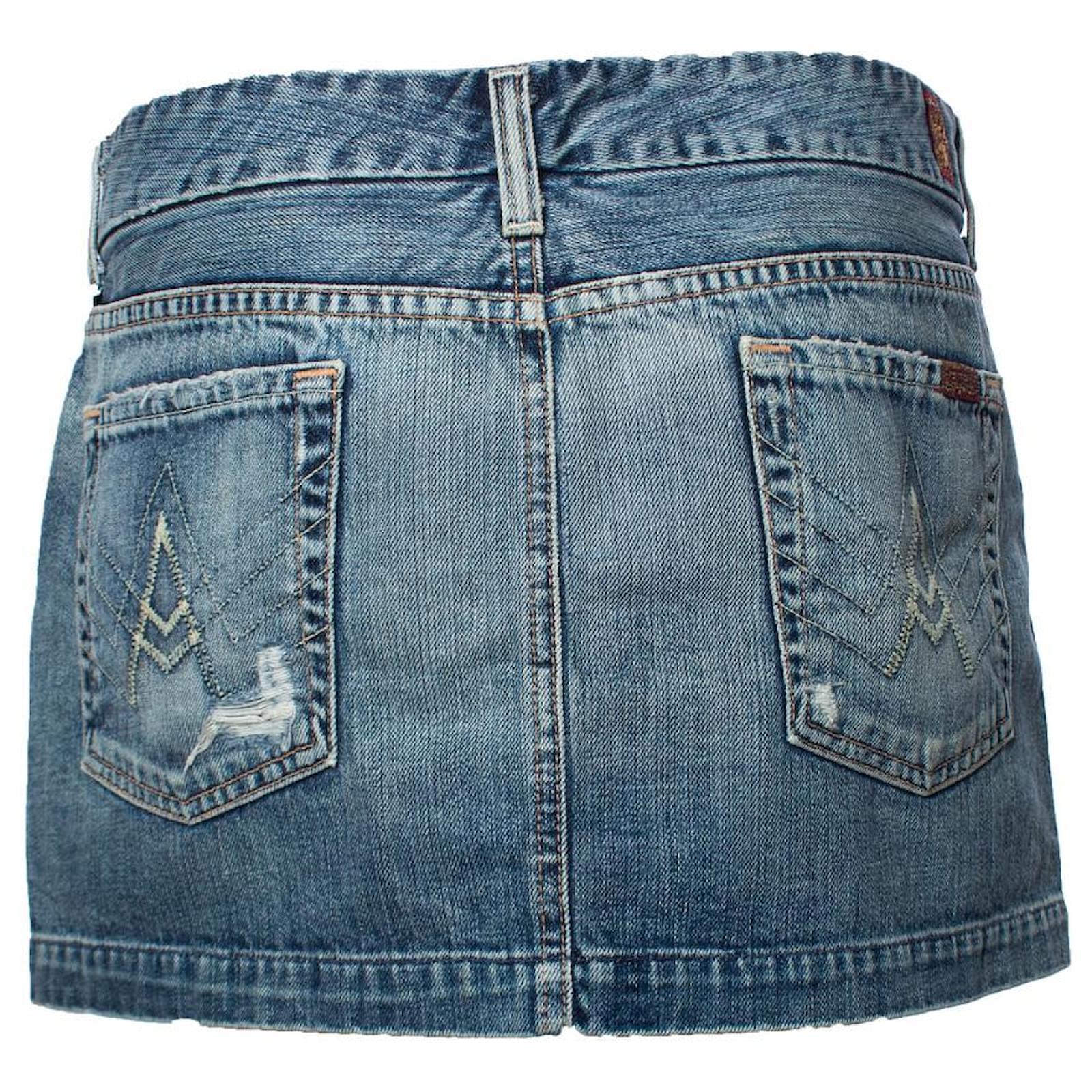 Jupe En Jean 7 For All Mankind Taille 29 - Midi, Femme - Occasion Très Bon état