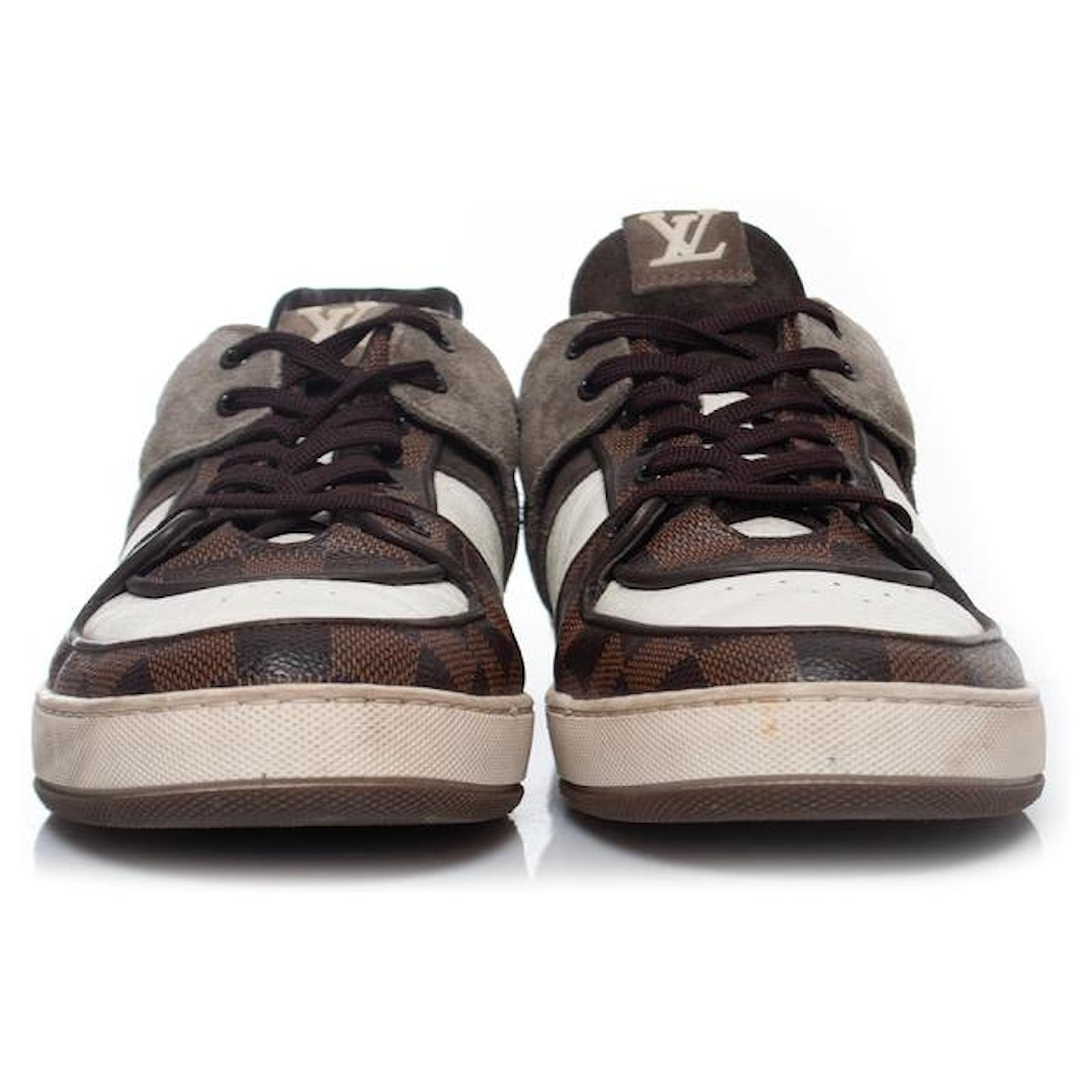 Louis Vuitton Brown/Black Suede and Canvas Run Away Sneakers Size 37.5 Louis  Vuitton