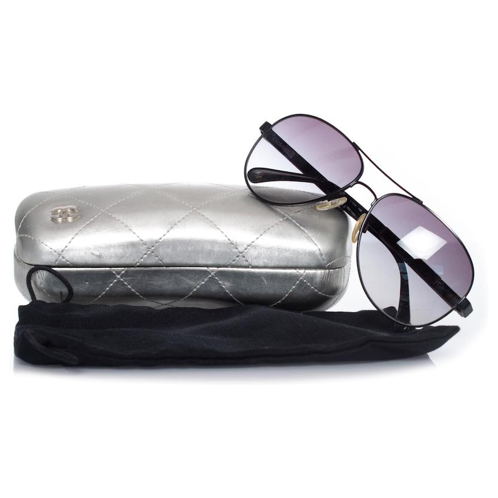 chanel aviator sunglasses with leather sides