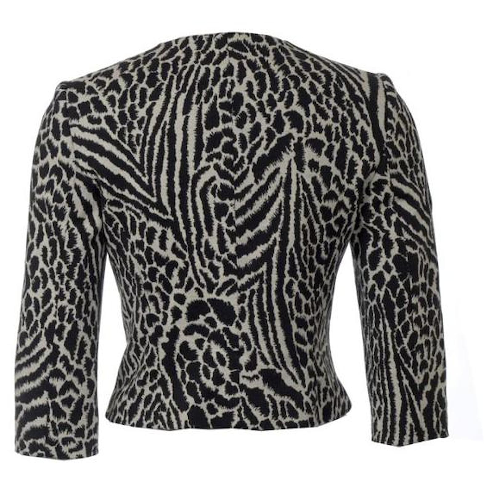 WOLFORD bolero jacket with black white leopard print in size S